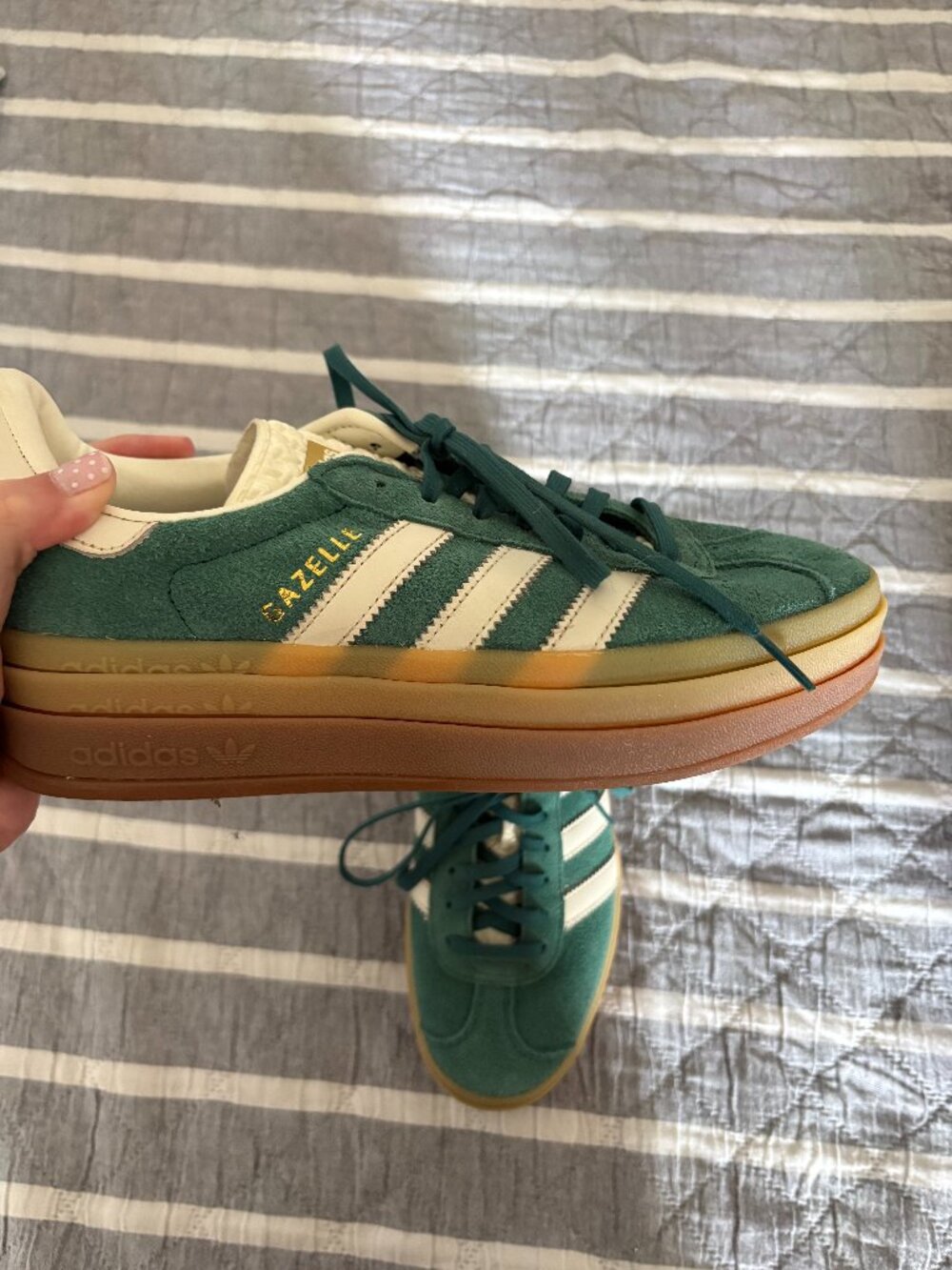 Adidas Gazelle Bold Green/White/Gold
